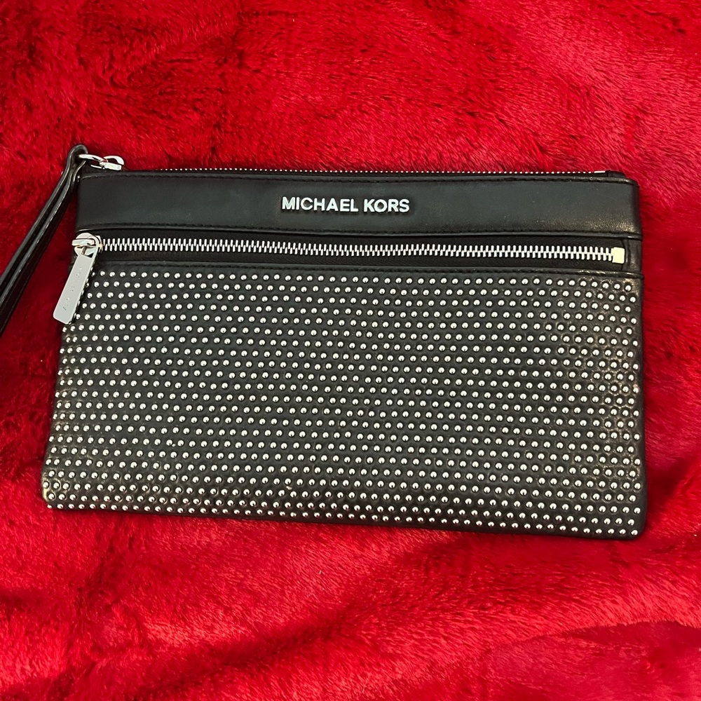 Michael Kors Black Studded Clutch bag
